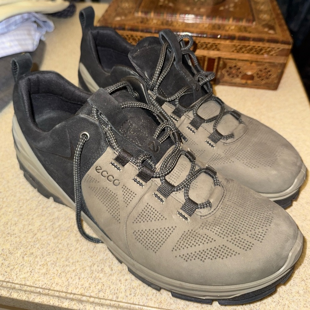 ECCO Men's Black and Gray Shoes